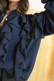 Stevie Ruffle Blouse Navy